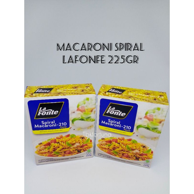 

Macaroni Spiral La Fonte 225gr