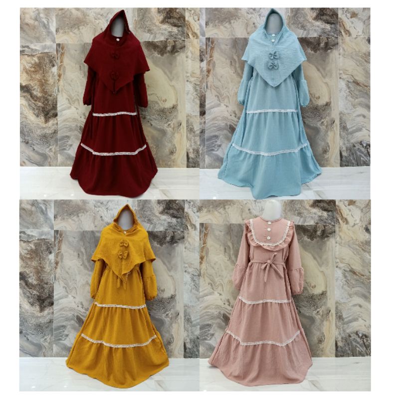 GAMIS ANAK CRINKEL RUBY AIRFLOW RUBIAH GAMIS ANAK CRINKLE MURAH