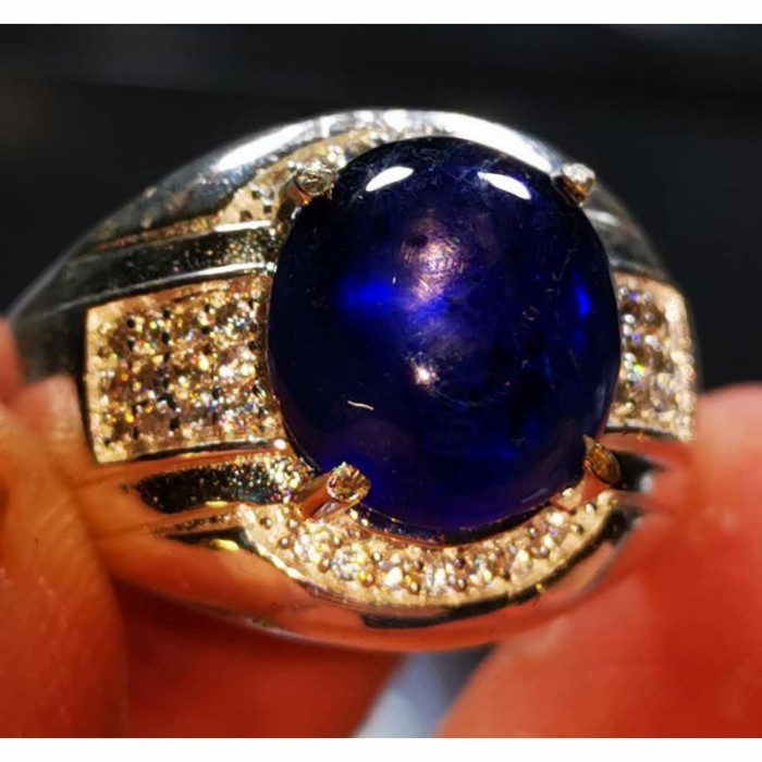 ROYAL BLUE STAR SAPPHIRE SRILANKA CEYLON KRISTAL GARANSI STAR BODY
