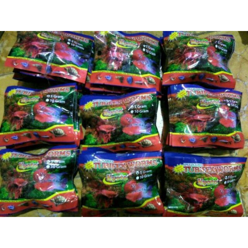 Makanan ikan cacing kering Tubifex worm KYOTO 5GR