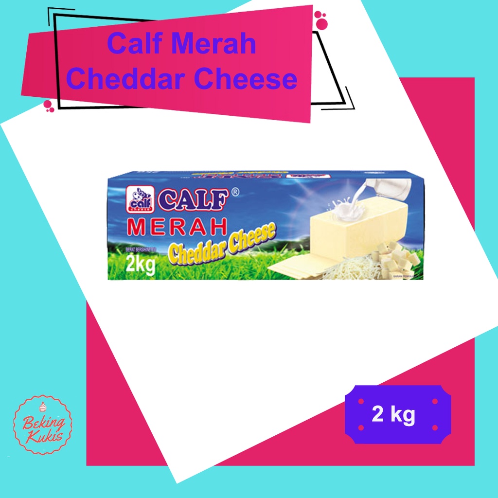 

Calf Cheddar Cheese Merah 2 kg / Keju Cheddar Calf