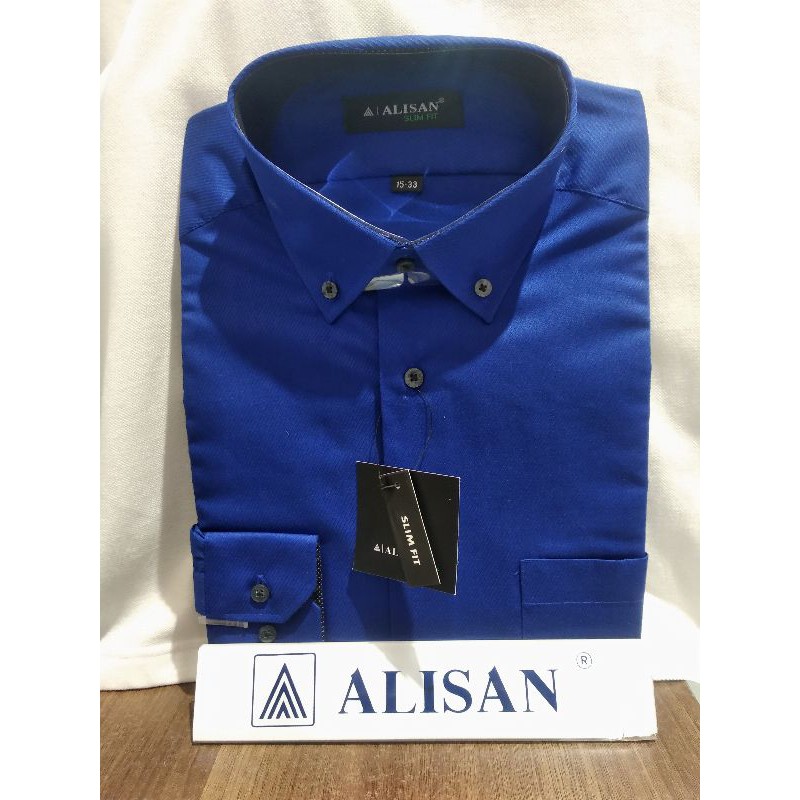 Kemeja Polos Kombinasi ALISAN Lengan panjang