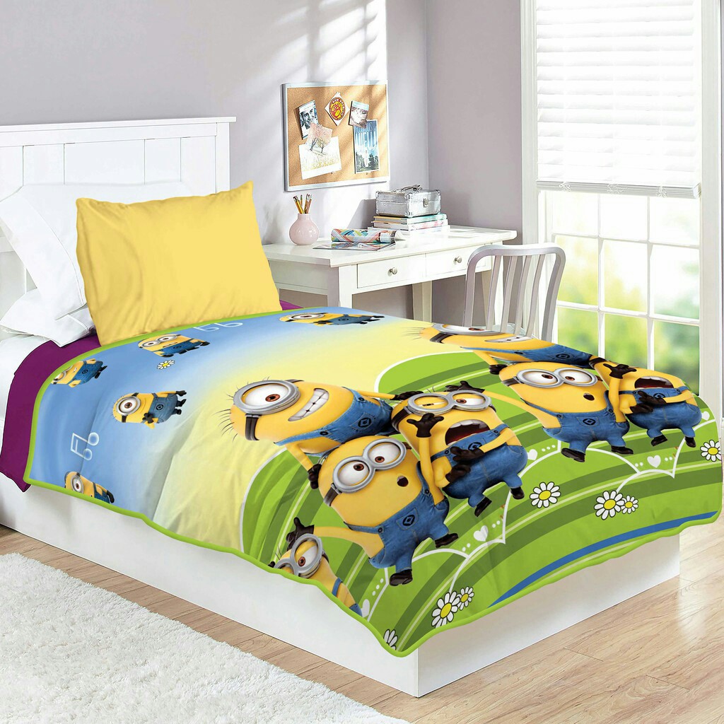 Selimut Valda Sutra Rotary 150x200 Doraemon Hello Kitty Frozen Keroppi LOL Mickey Tsum Unicorn Pony-Minions