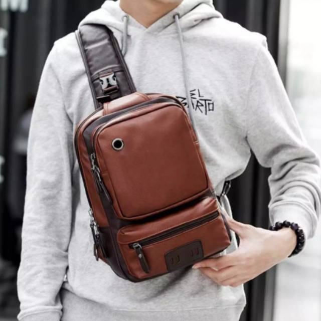TAS SELEMPANG PRIA IMPORT PREMIUM/TAS KULIAH KERJA KEREN IMPORT/TAS KULIT PRIA