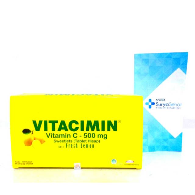 Vitacimin Lemon 1 box isi 100 tablet hisap