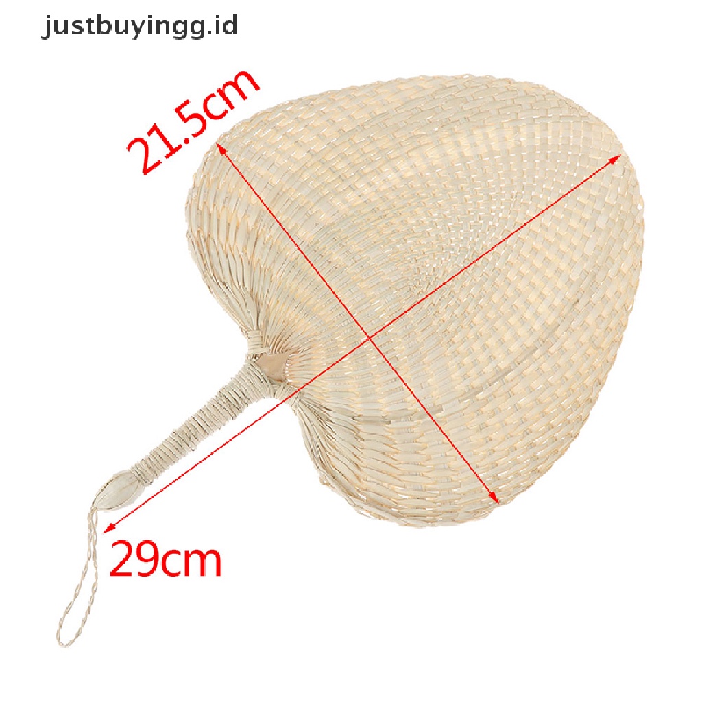 (Justbuyingg.Id) 1pc Kipas Tangan Manual Bahan Jerami Hand Woven Anti Nyamuk Untuk Musim Panas