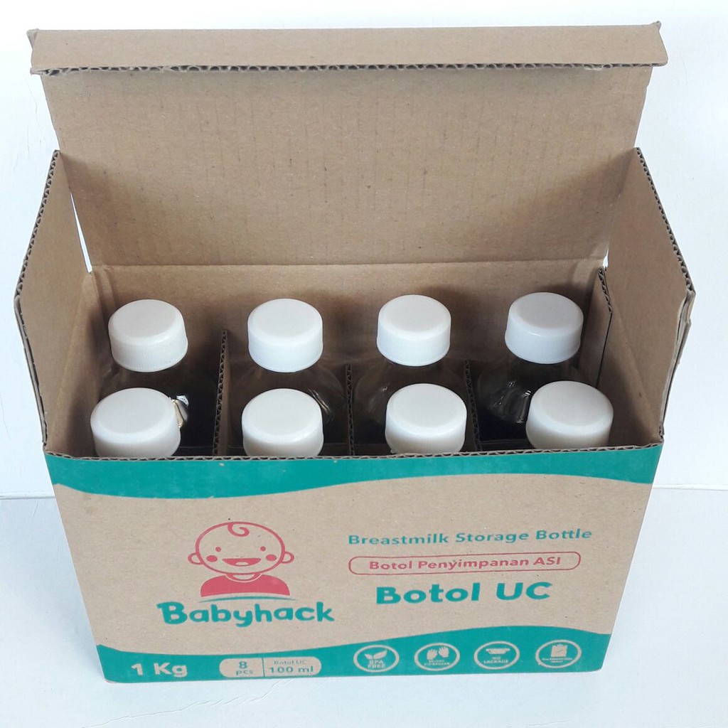 Botol Kaca Asi Uc-1000 120ml Isi 8pc - Botol Kaca Asi - Botol Asi Uc-1000