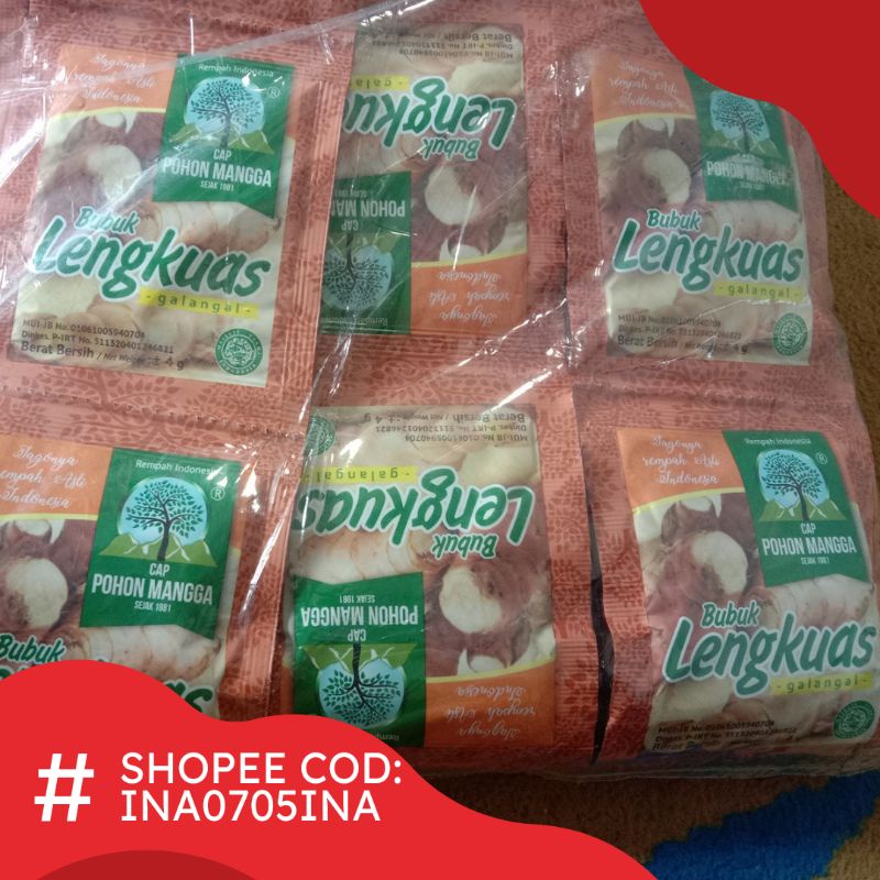 Laos bubuk Tabura 1 renteng / Lengkuas Bubuk 500 x 12 Sachet