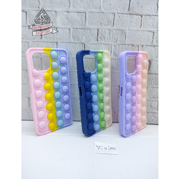 SILICONE CASE POP IT XIAOMI MI 11 LITE - CASE PENGHILANG STRESS PUSH IT BUBBLE CASE RAINBOW