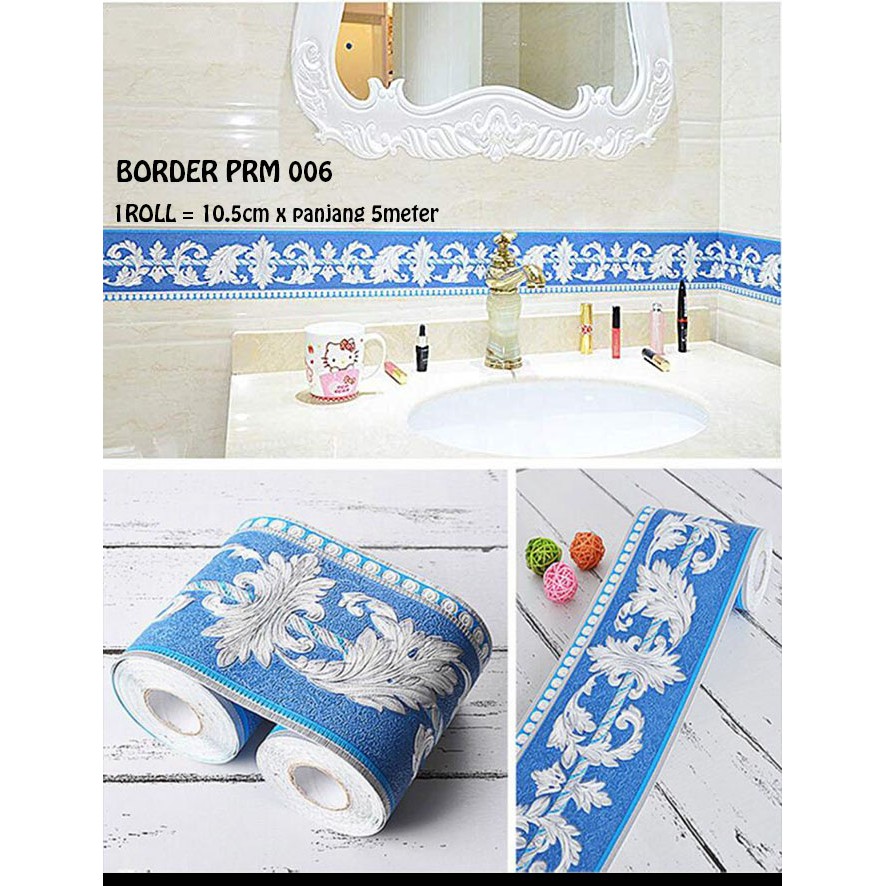 [VIP] WALLPAPER BORDER STICKER PREMIUM 006 WARNA BIRU DONGKER BIRU DONKER WALLSTICKER WALSTIKER WALL