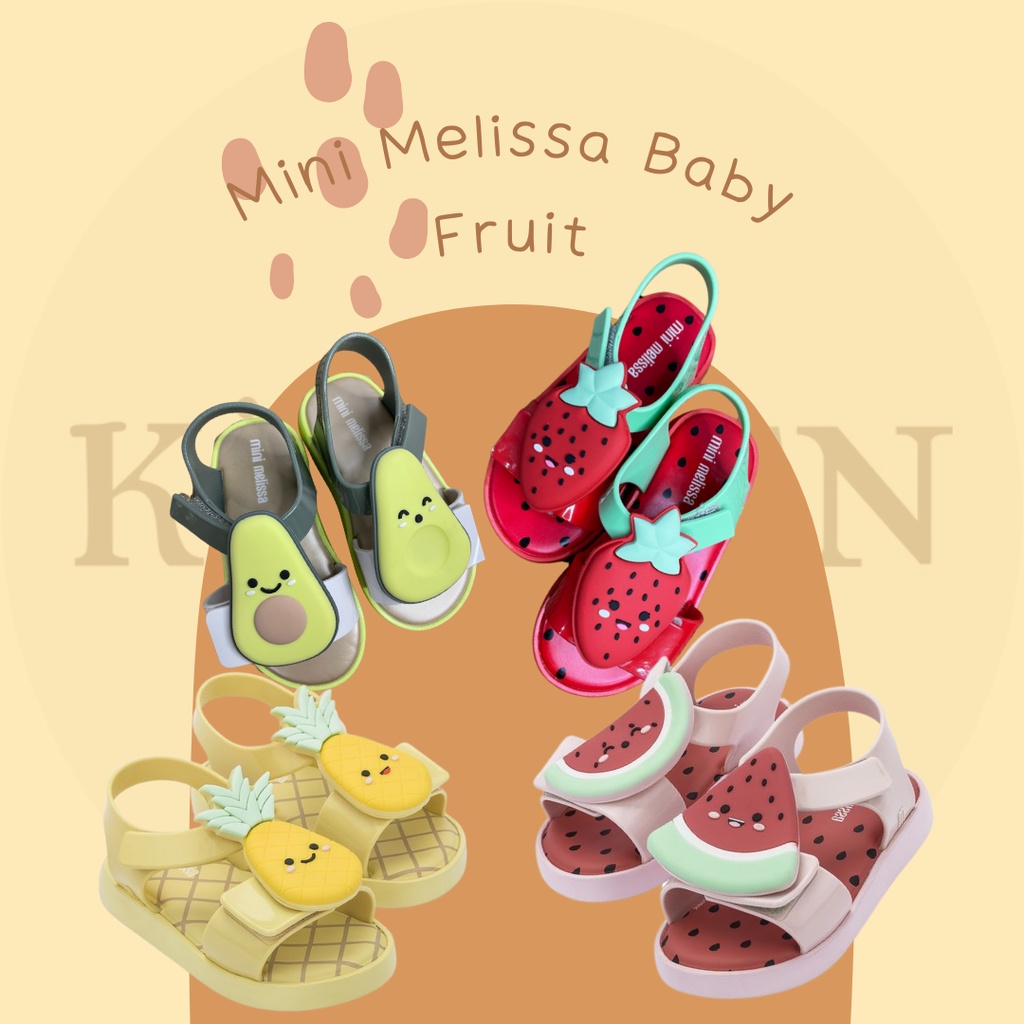 Sepatu Anak Flat Shoes Mini melissa Karakter Buah Fruit Anak Cewek dan Cowok Boys and Girls Unyu