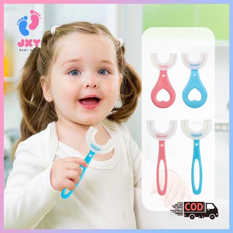 Sikat gigi betuk u anak Bahan silikon / Training Toothbrush/Sikat gigi anak berbentuk U L301