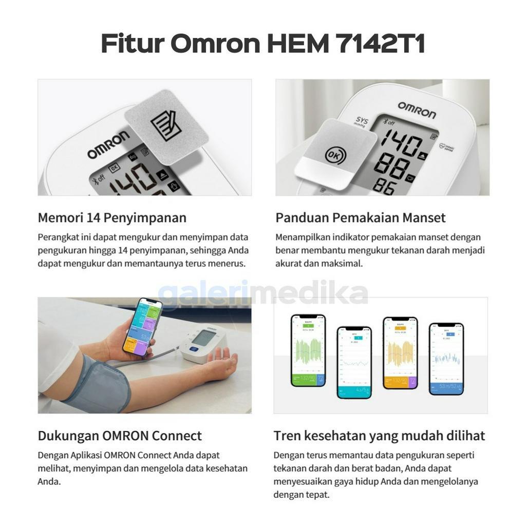 Tensimeter Digital Omron HEM-7142T1 / 7142 T1 Bluetooth - Alat Ukur Tekanan Darah