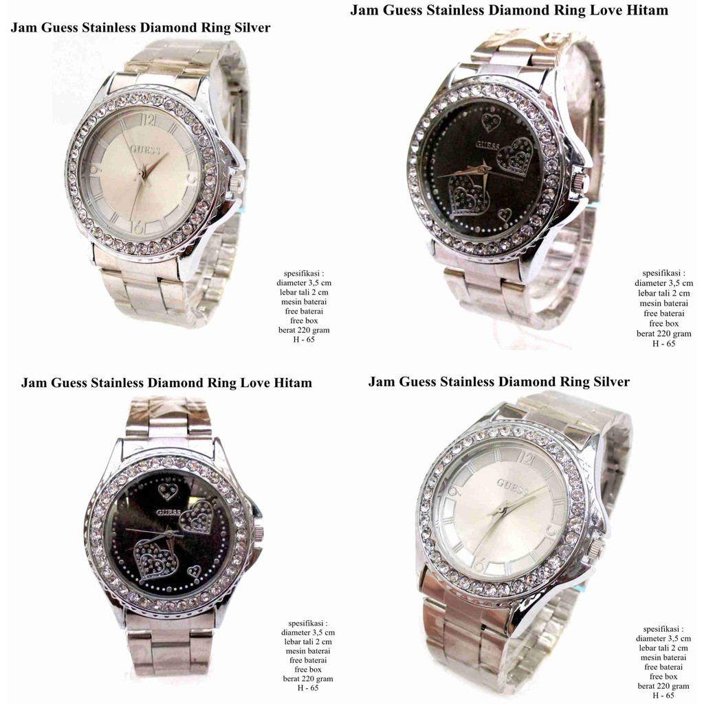 Jam guess stainless diamond  ring full set