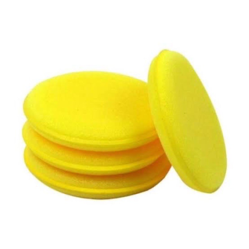 Busa kuning serbaguna / aplikator pad / spons aplikator / busa untuk penghitam body motor.