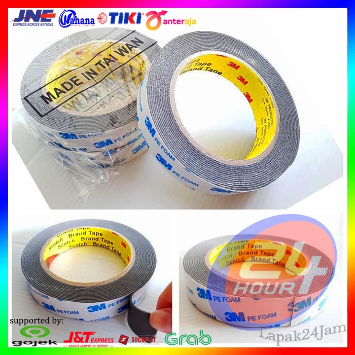 

Double Tape 3M 1600PT PU, Lem BB/Perekat Bolak Balik / Double Tape 3M 23mm x 4500mm / Double Tape 3M