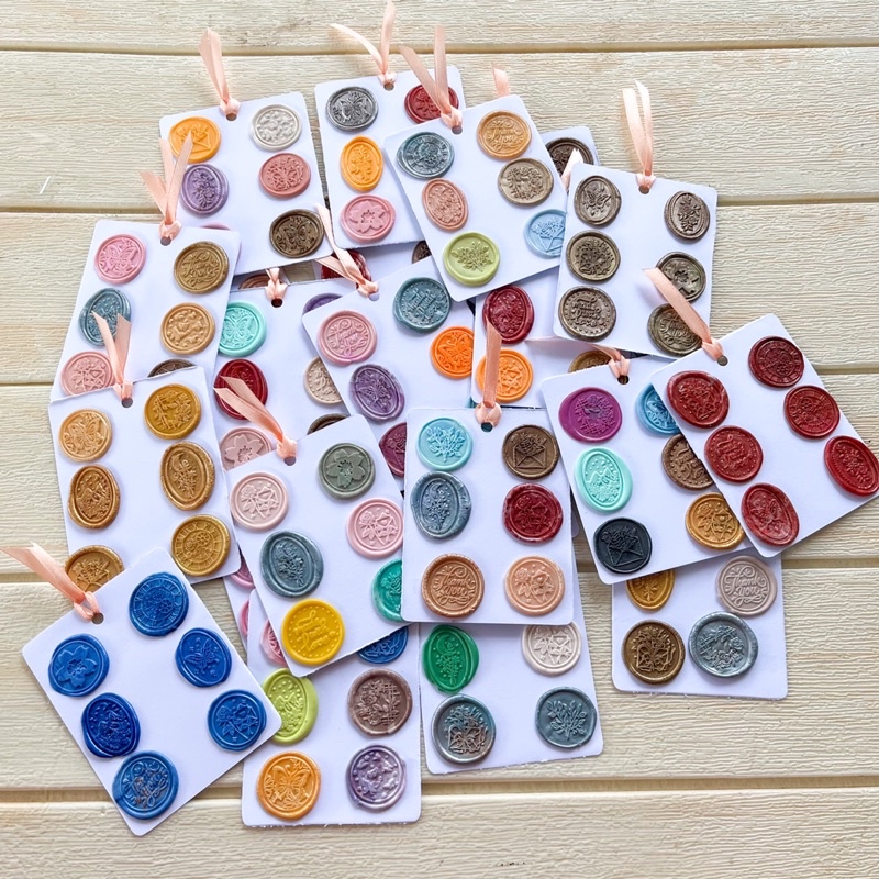 

1 set isi 6pc wax seal koin siap pakai for scrapbook journal journaling bujo