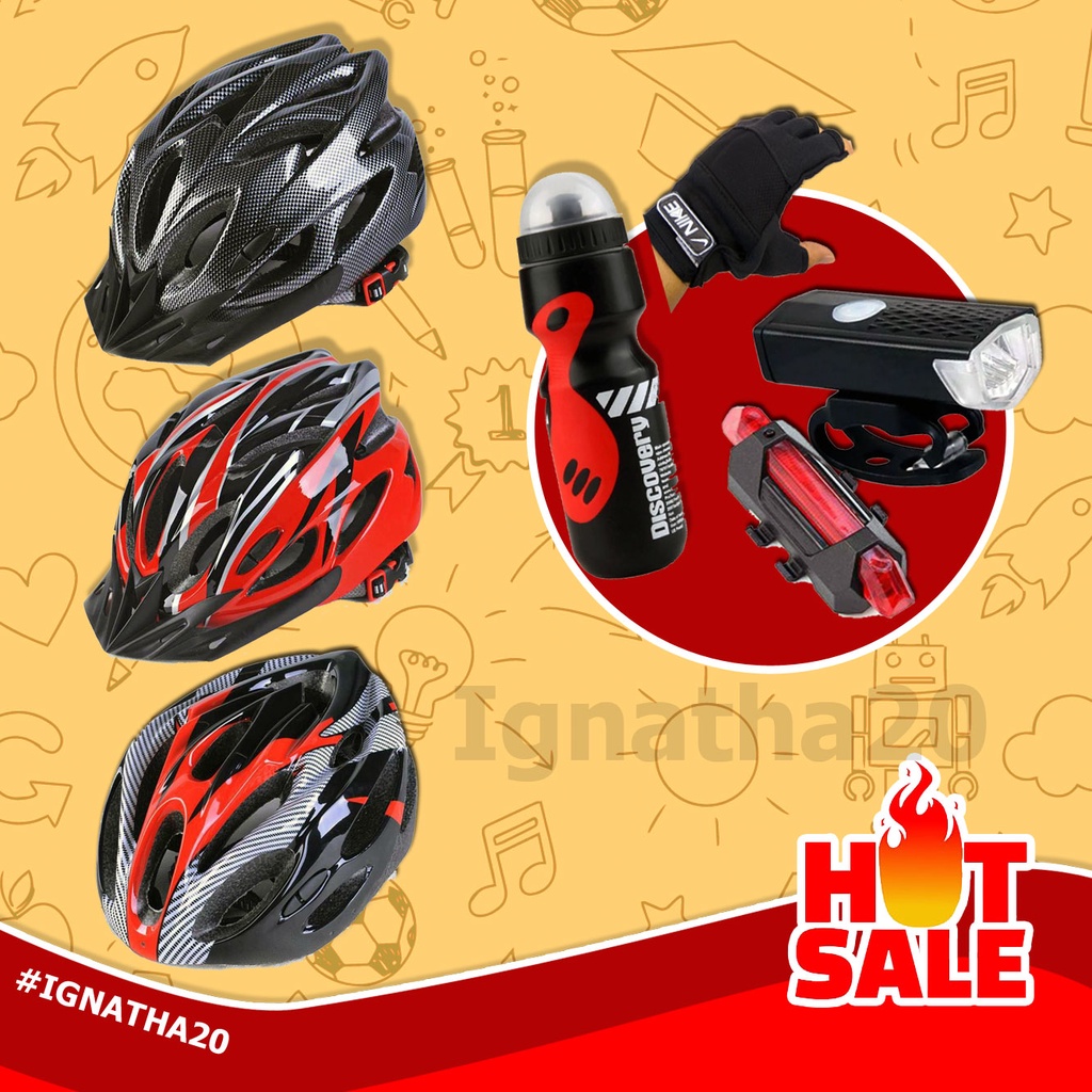 Paket Hobi Sepeda Helm Sepeda dan aksesoris