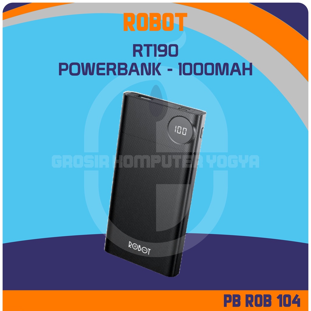 Robot RT190 10000mAh Fast Charging Dual Input LED Display Powerbank