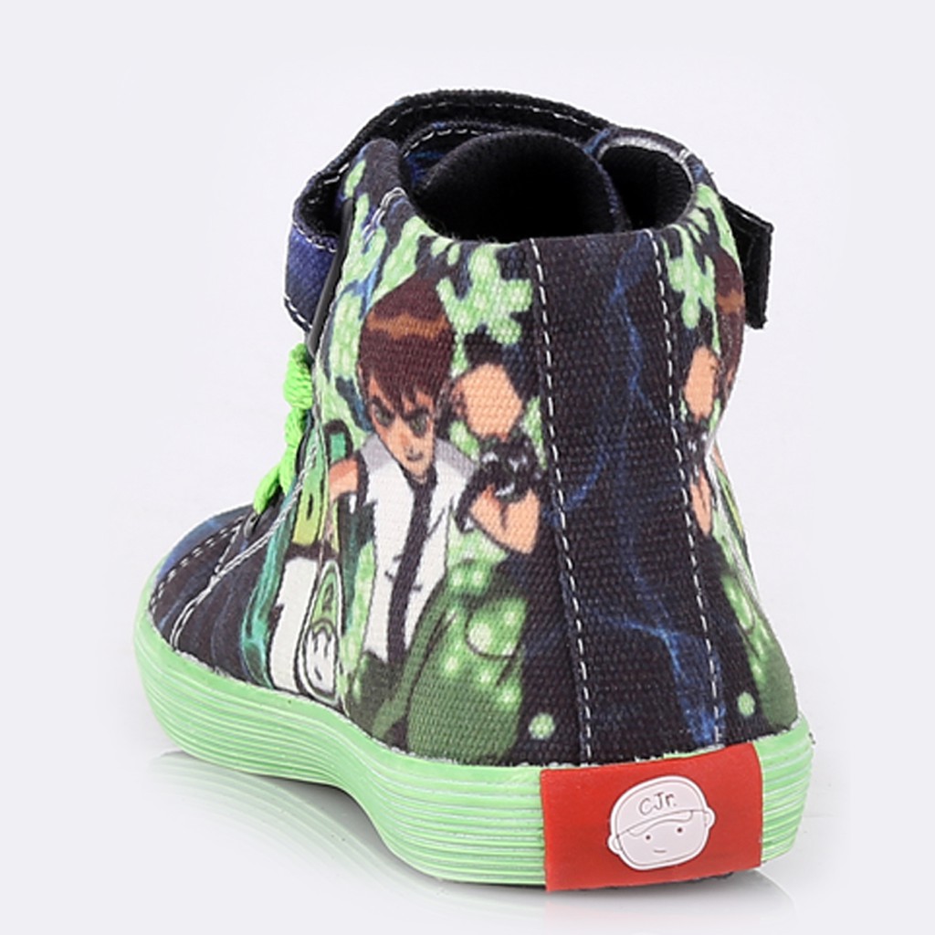 Sepatu Anak Laki Sneakers Tali Canvas Hijau Karakter Ben10 Cool Cozy 26 27 28 29 30 CJR Original-3