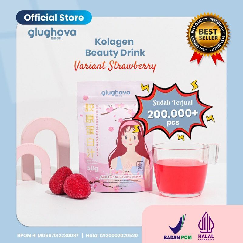 

Glughava Kolagen Juice, Minuman Collagen Pemutih Badan Cepat, Collagen Viral