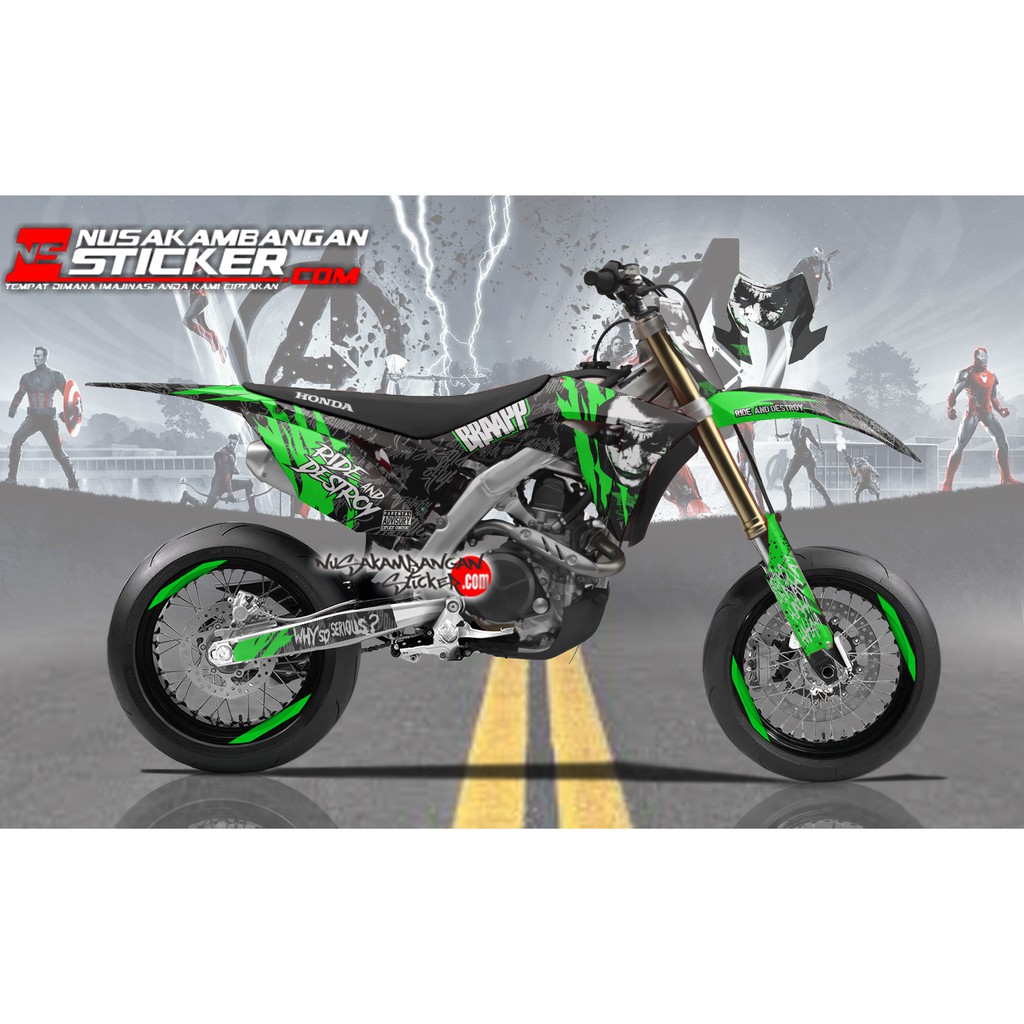 Decal sticker CRF 150 L joker hijau fluo Stiker Full Body
