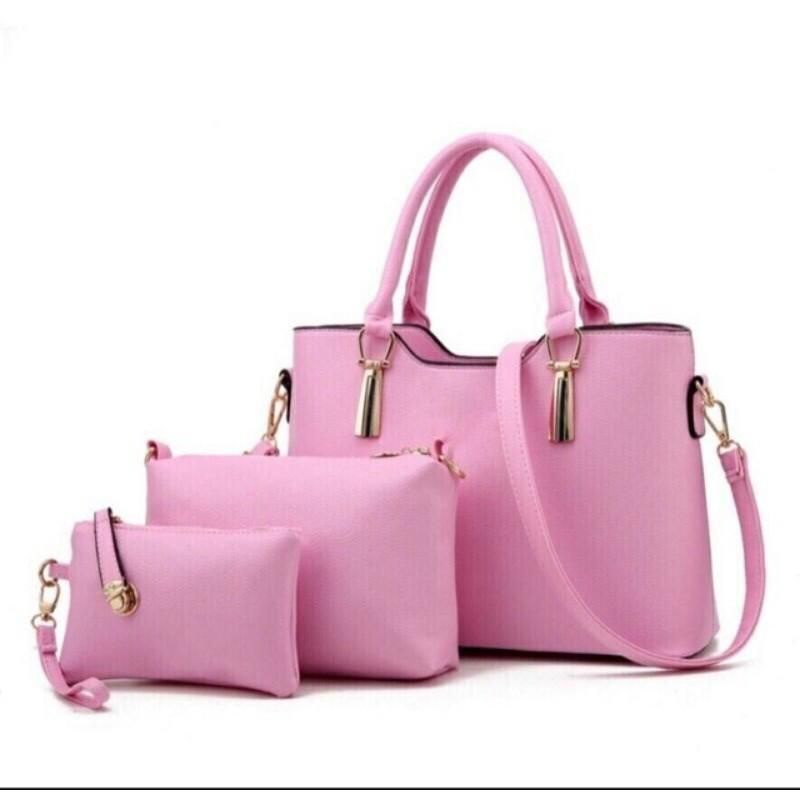 Tas Wanita Mewah Tas Disain Vintag Fashion Kasual Tas Top-Handle Wanita Tas Bahu Set Dompet