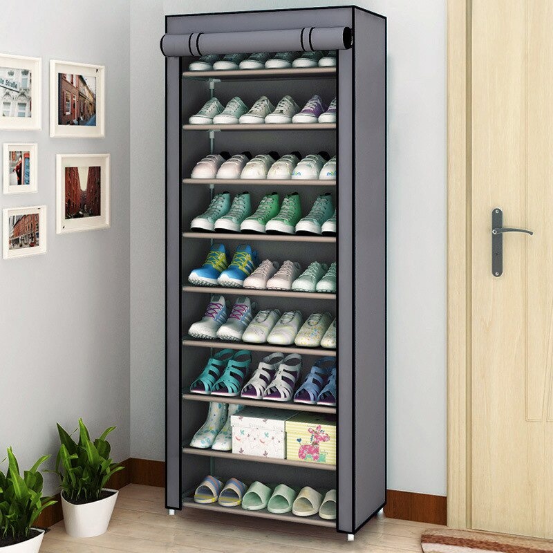 Rak Sepatu / Rak Sepatu Kabinet -Gray / Rak Sepatu Sandal Multilayer Shoe Rack Cloth Cabinet Storage