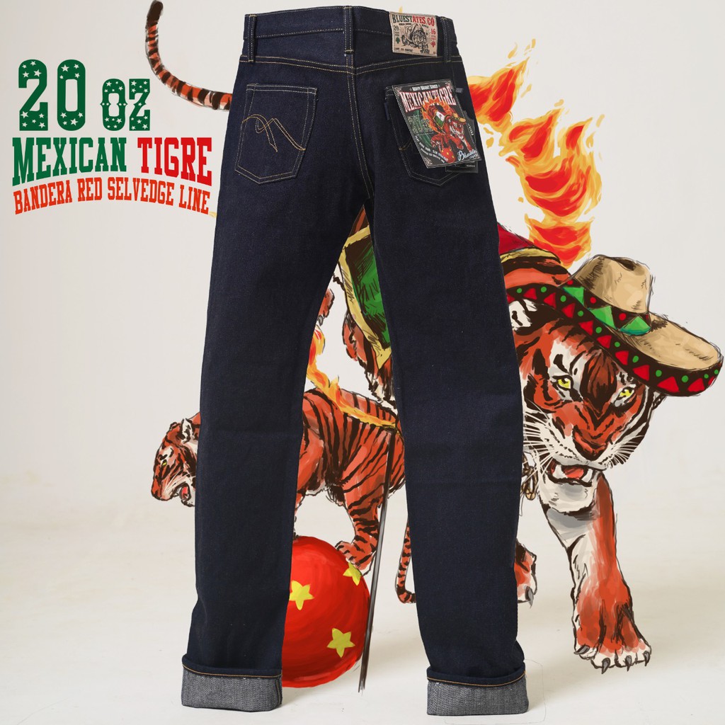 Mexican Tigre 20oz Loomstate - Bandera Red Selvedge Line Heavyweight Jeans