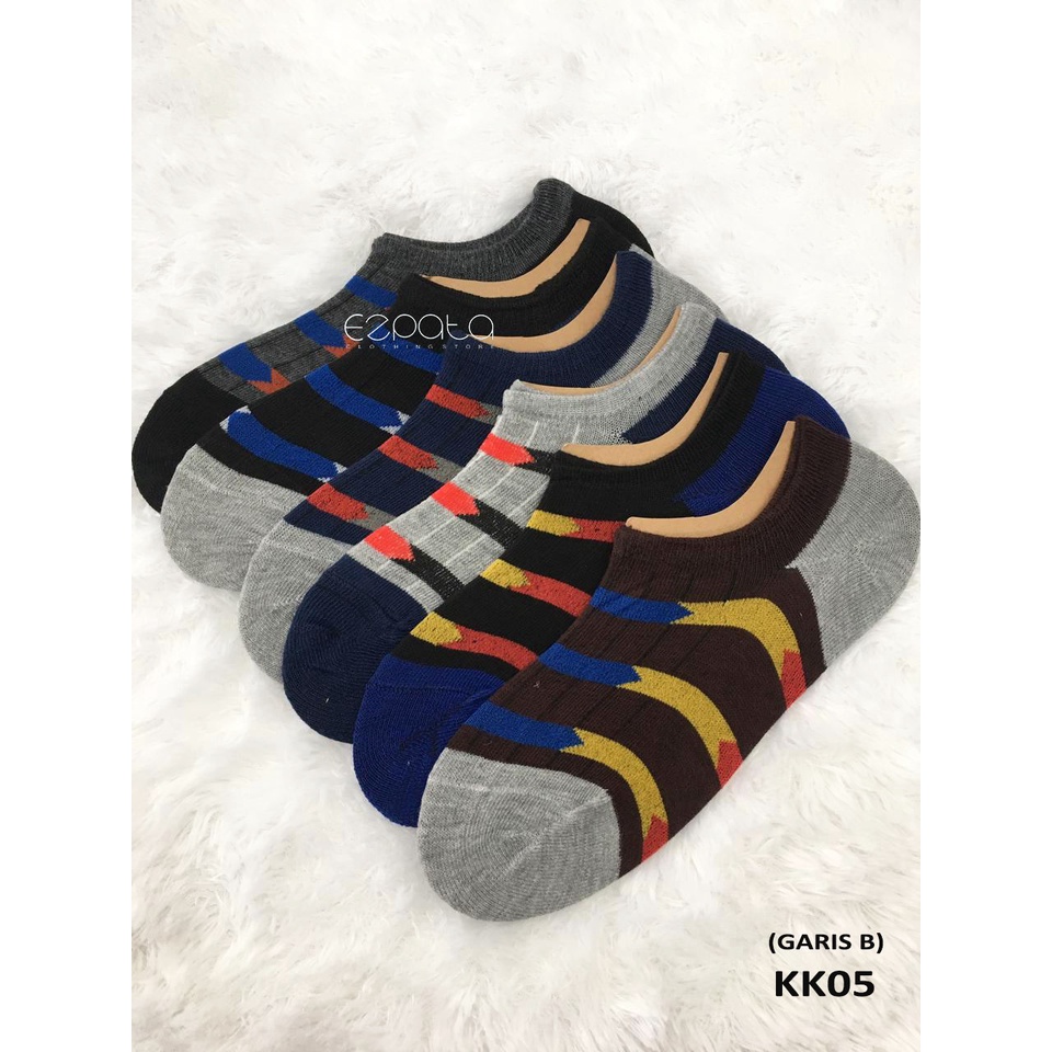 Kaos Kaki Pria Hidden Socks Kaus Kaki Olahraga Motif RANDOM