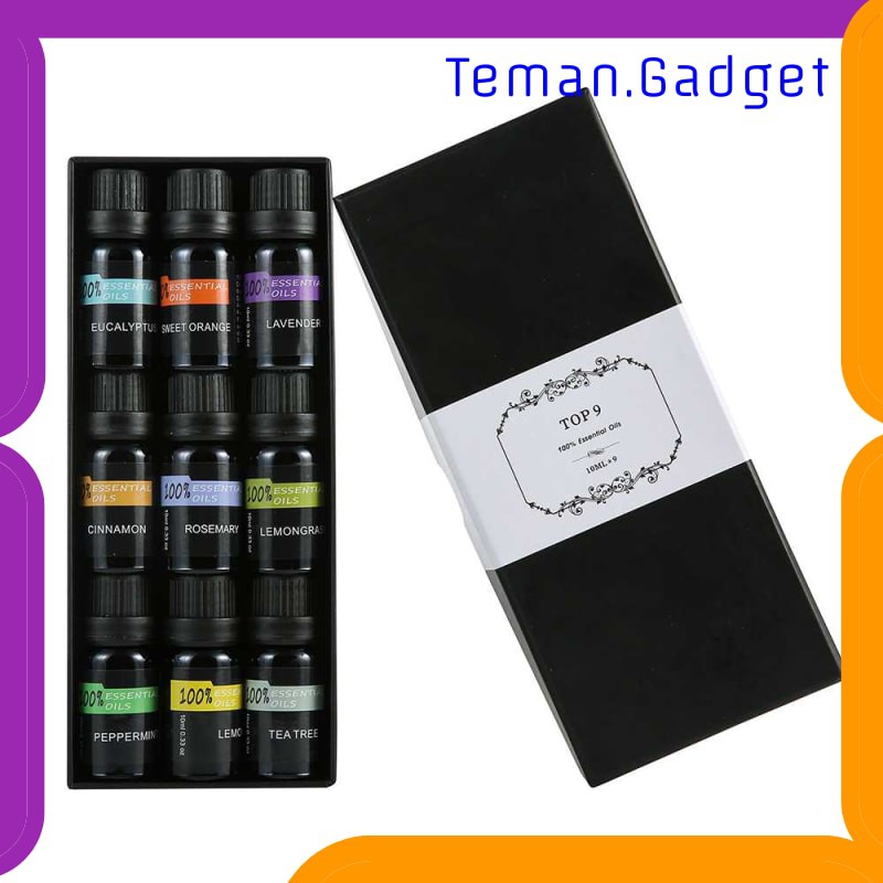 TG-CE005 Eighteen Pure Essential Oils Minyak Aromatherapy 10ml 9PCS - TOP9