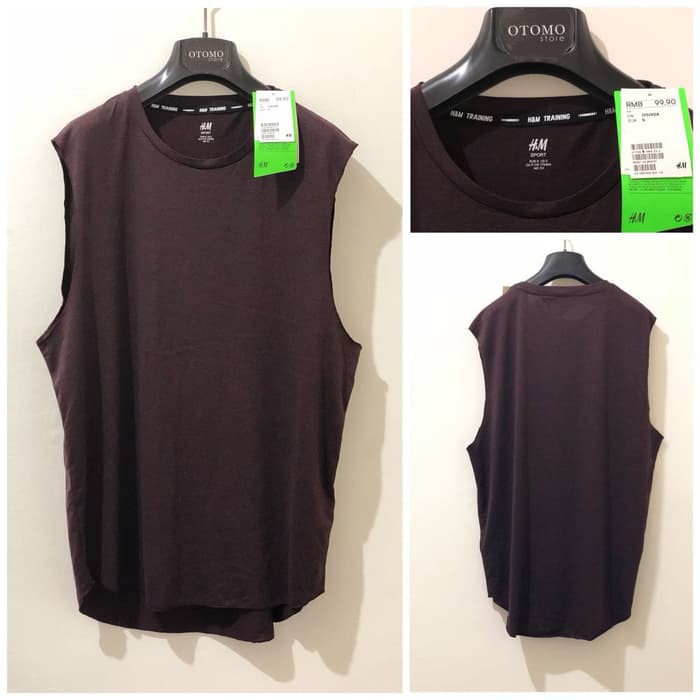Sleeveless Hnm Sports Tank Top Maroon Original Training Running H&M