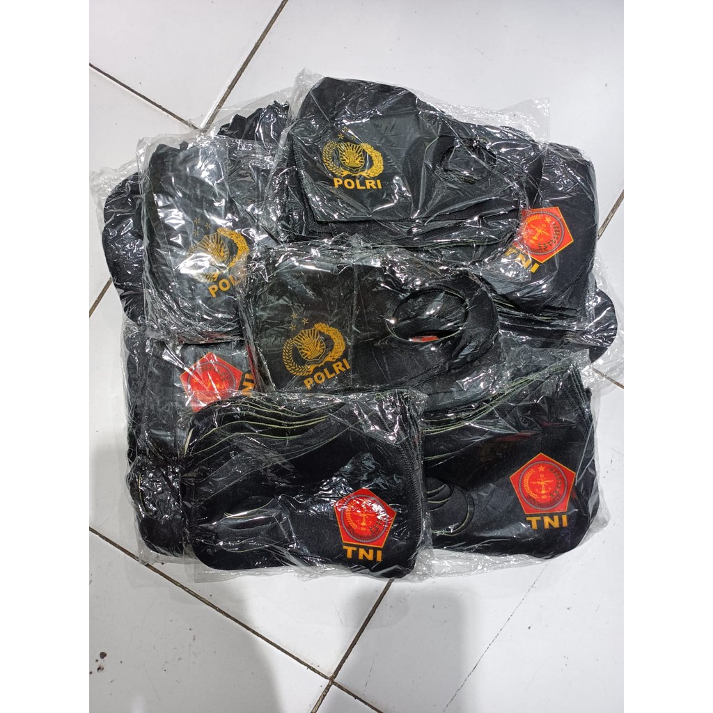 masker scuba laser logo TNI Polri sinergi digital printing ecer