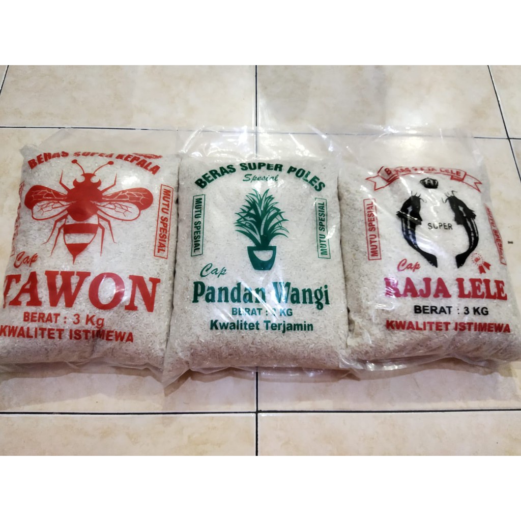 Beras Zakat Kemasan 3kg Grade B Raja Lele, Pandan Wangi dan Tawon