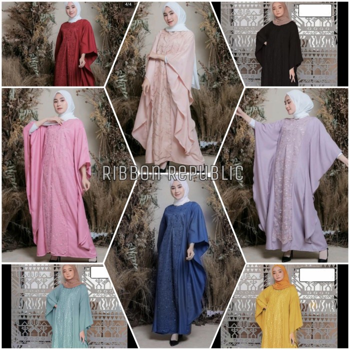 Gamis Baju Muslim Dress Gamis Brukat Wanita Pesta Casual Lebaran Murah Bagus - Maroon, AUREL mewaah 