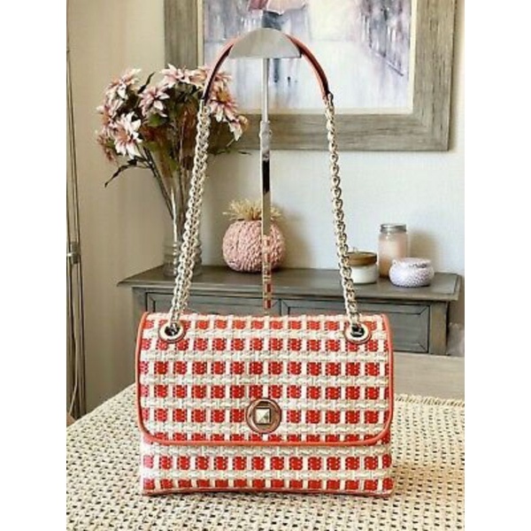 Tas Kate Spade Natalia Medium Flap Shoulder Straw Multi New Original