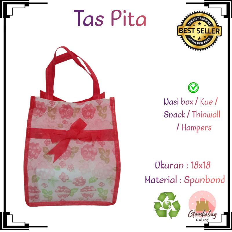 

Goodie bag tas pita hajatan box nasi 18x18 spunbond polos syukuran besek kotak bento snack murah