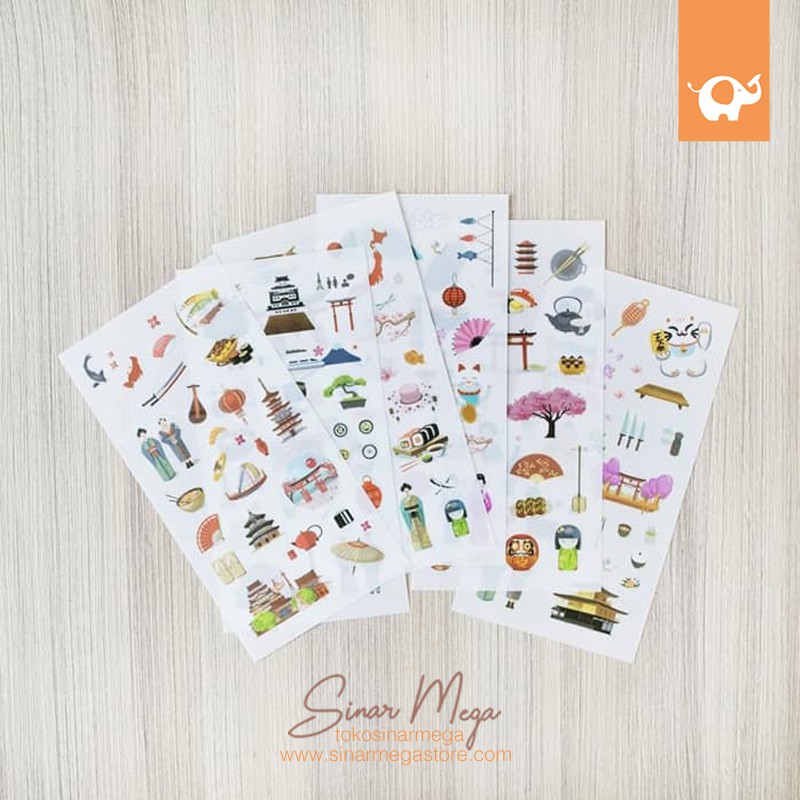 One Day In Japan Diary Deco Stickers Stiker motif jepang One Day In Japan Diary Deco Stickers Stiker motif jepang