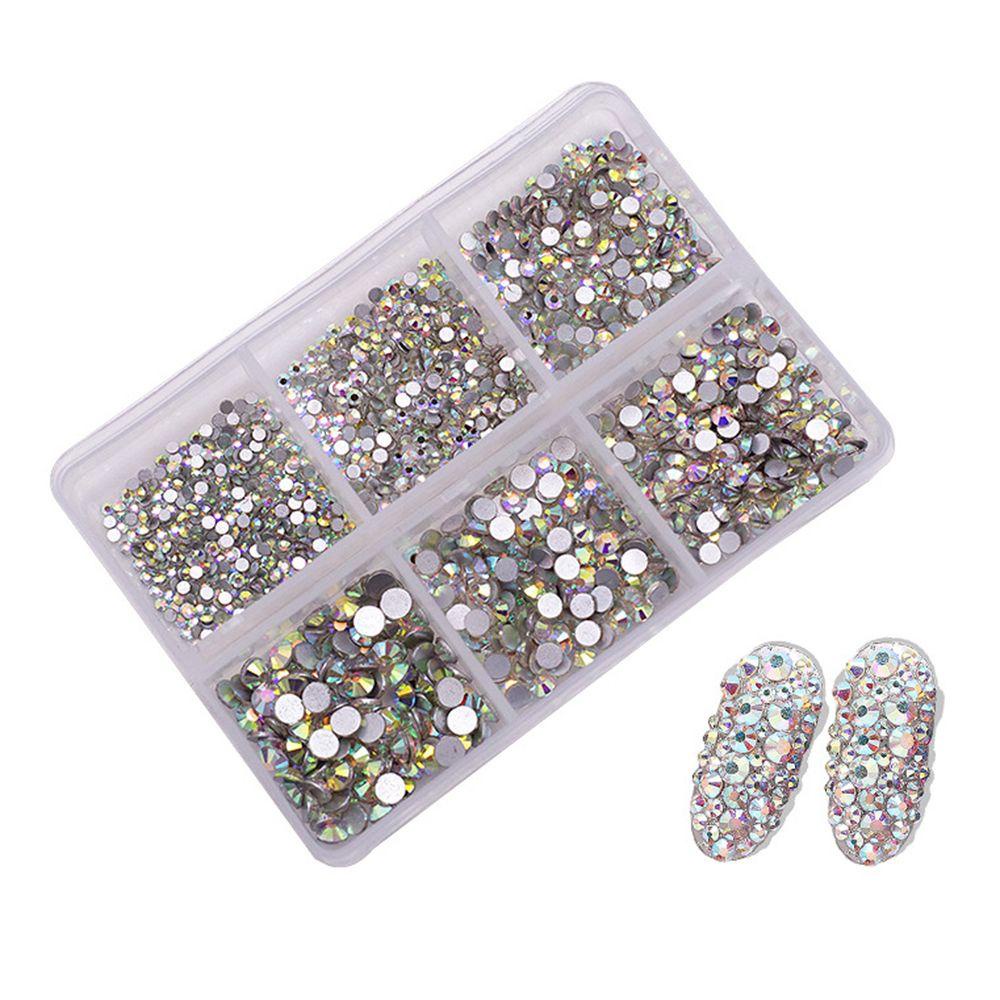 AUGUSTINA Agustina Nail Art Rhinestones Warna-Warni Aksesoris Fashion Permata Batu Persegi Panjang AB Kristal Manicure Charms