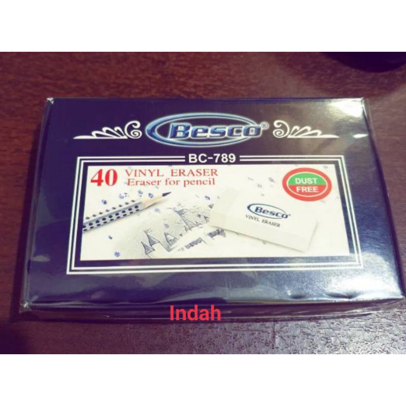 

Penghapus Pensil Besco Isi 40 Pcs ( 1 pak )