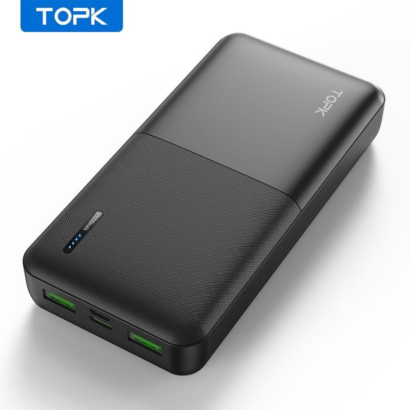 Topk I2009 Powerbank Charger Baterai Eksternal Dual Port Usb 20000mah Portable
