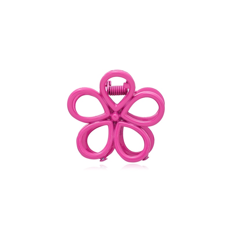 Korean Sweet Style Summer Spring Candy Color Fashion Flower Shape Alloy Hair Clip for Women Photo Prop