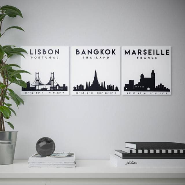 

PJATTERYD Wall Decor Ikea City Skyline Silhouettes 3