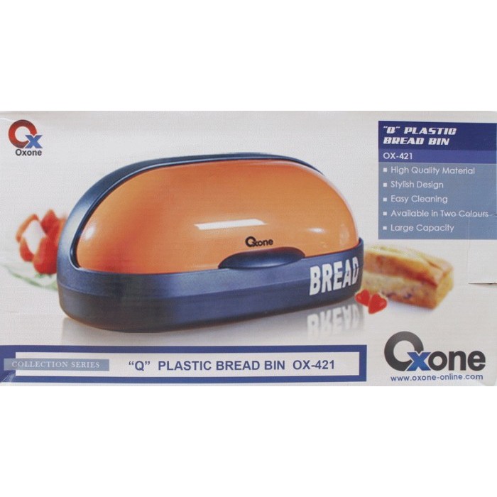 OXONE OX-421 Tempat Roti Plastik 36x19x15cm Putih/Coklat