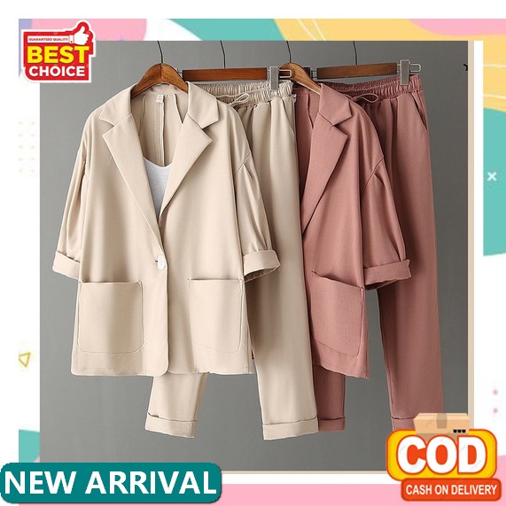 Blazer Korean Style Monokrom Hitam Putih Houndstooth // Atasan Outer Blazer Import Bangkok Bkk Blaze