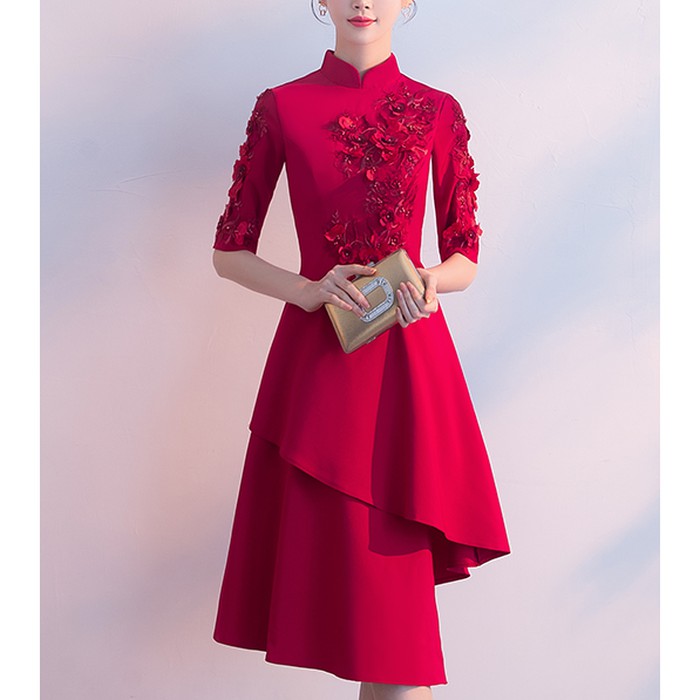 WSA78 dress merah sangjit tepai lamaran pernikahan wedding gown import