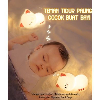 Lampu Tidur Malam silikon Sentuh/Tap Kucing Night Light Lamp silicone