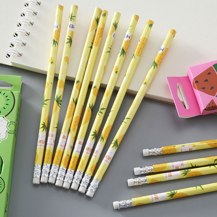 12 Pcs Pensil Pencil Tulis Motif Buah GMALL-ST0047