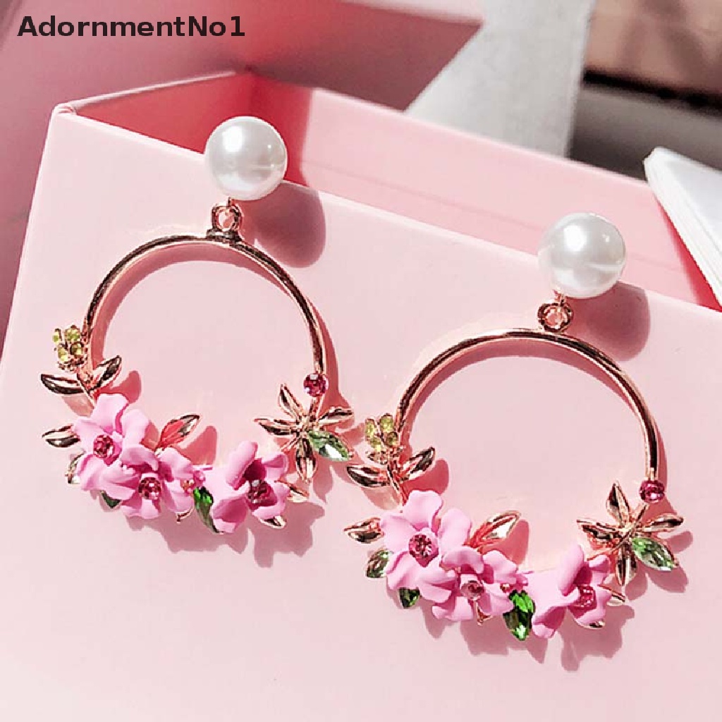 (AdornmentNo1) Anting Tusuk Gantung Desain Bunga Menarik Untuk Wanita