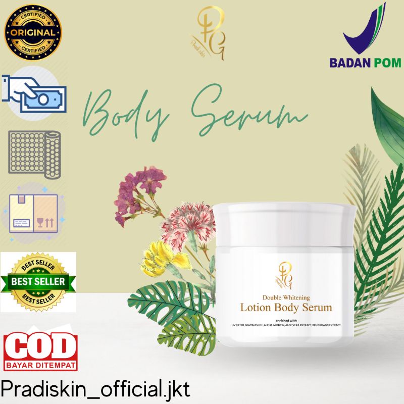 Double Whitening Lotion Body Serum Pradiskin Glow